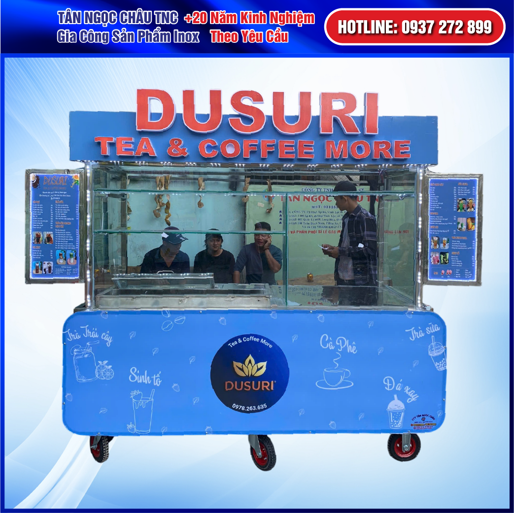 Xe Pha Chế Cà Phê Trà Sữa Sinh Tố_Xe Kinh Doanh Đồ Uống Tân Ngọc Châu – Thùng Đá Âm Bàn, Thùng Ủ Trà Tiện Lợi.